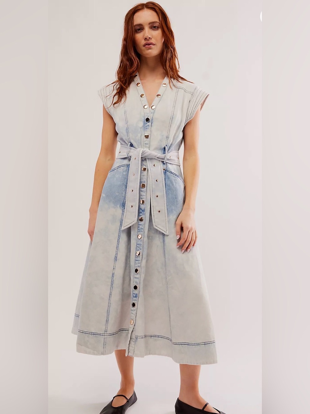 Elliatt Dean denim Dress free people dress small mid dress